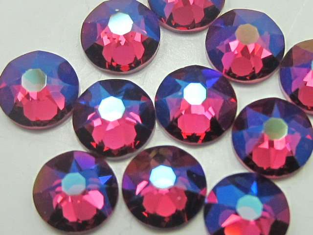 72 pcs. 20ss FUCHSIA VERDE FLATBACK European Rhinestones